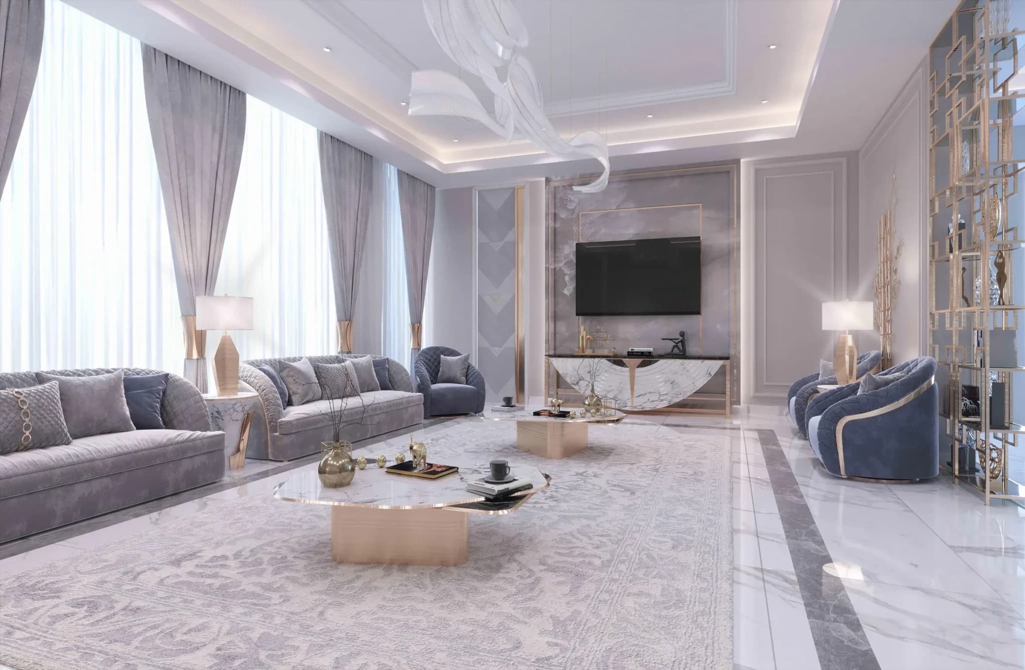 Luxury Living Room Design Dubai